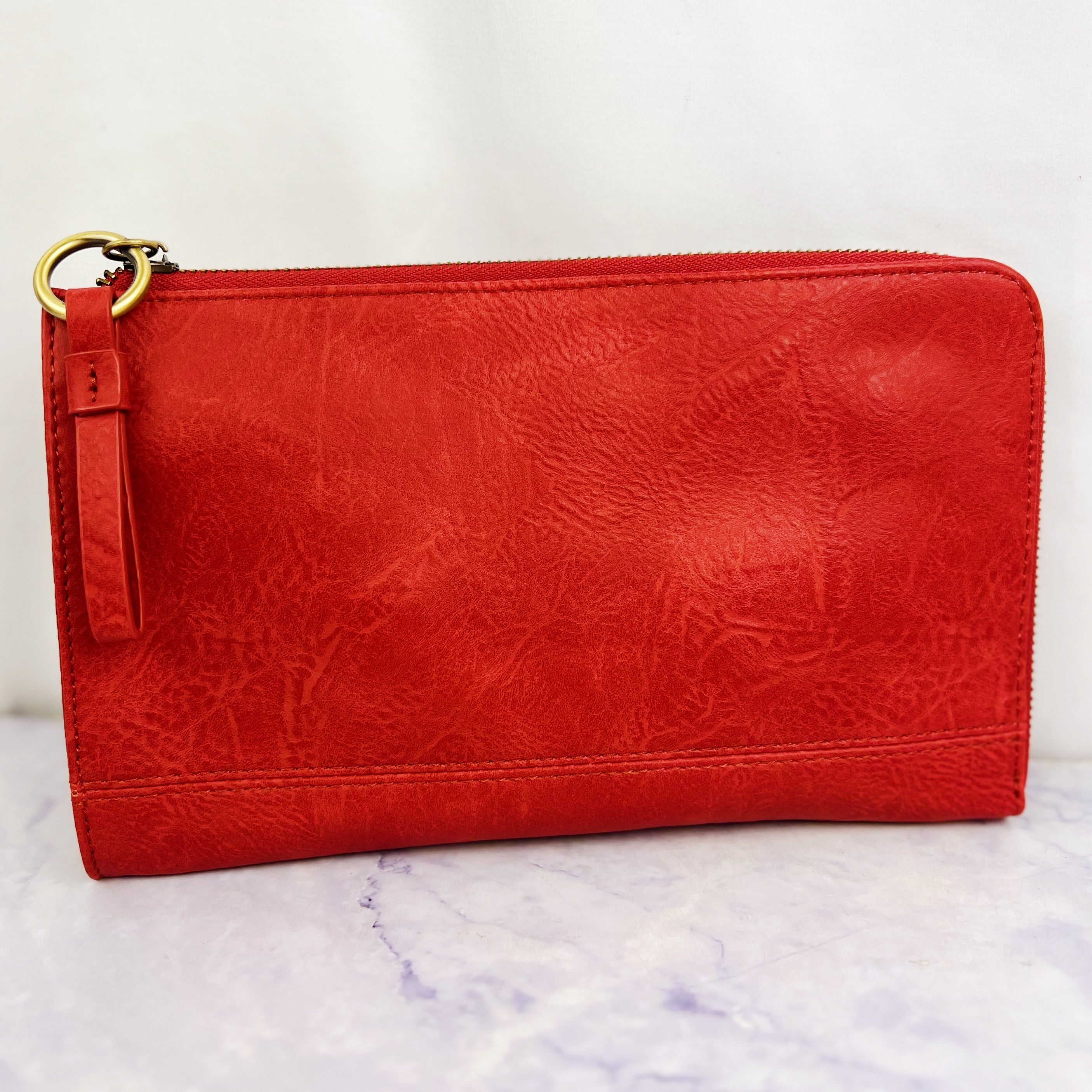 Faux Suede Convertible Wristlet & Wallet