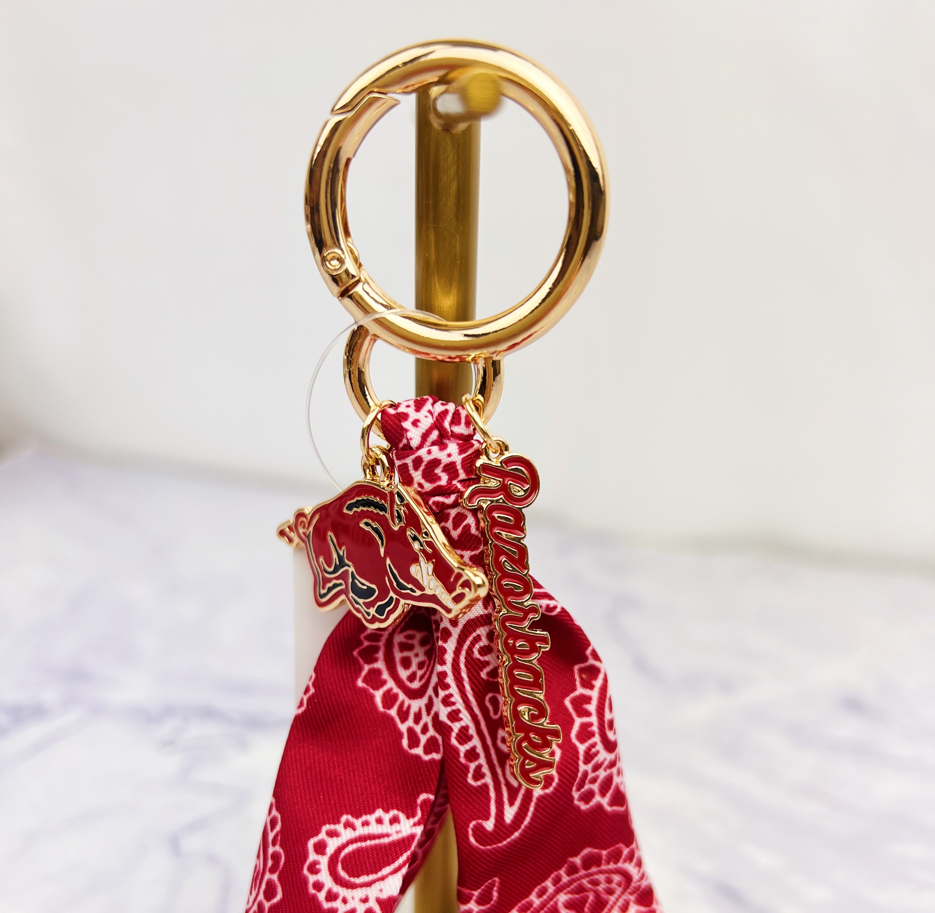 Razorbacks Bandana Bag Charm