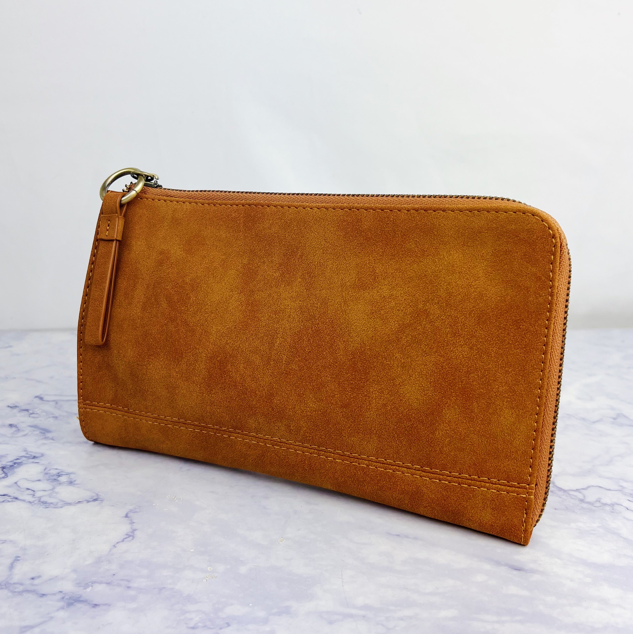 Toffee Faux Suede Convertible Wristlet & Wallet