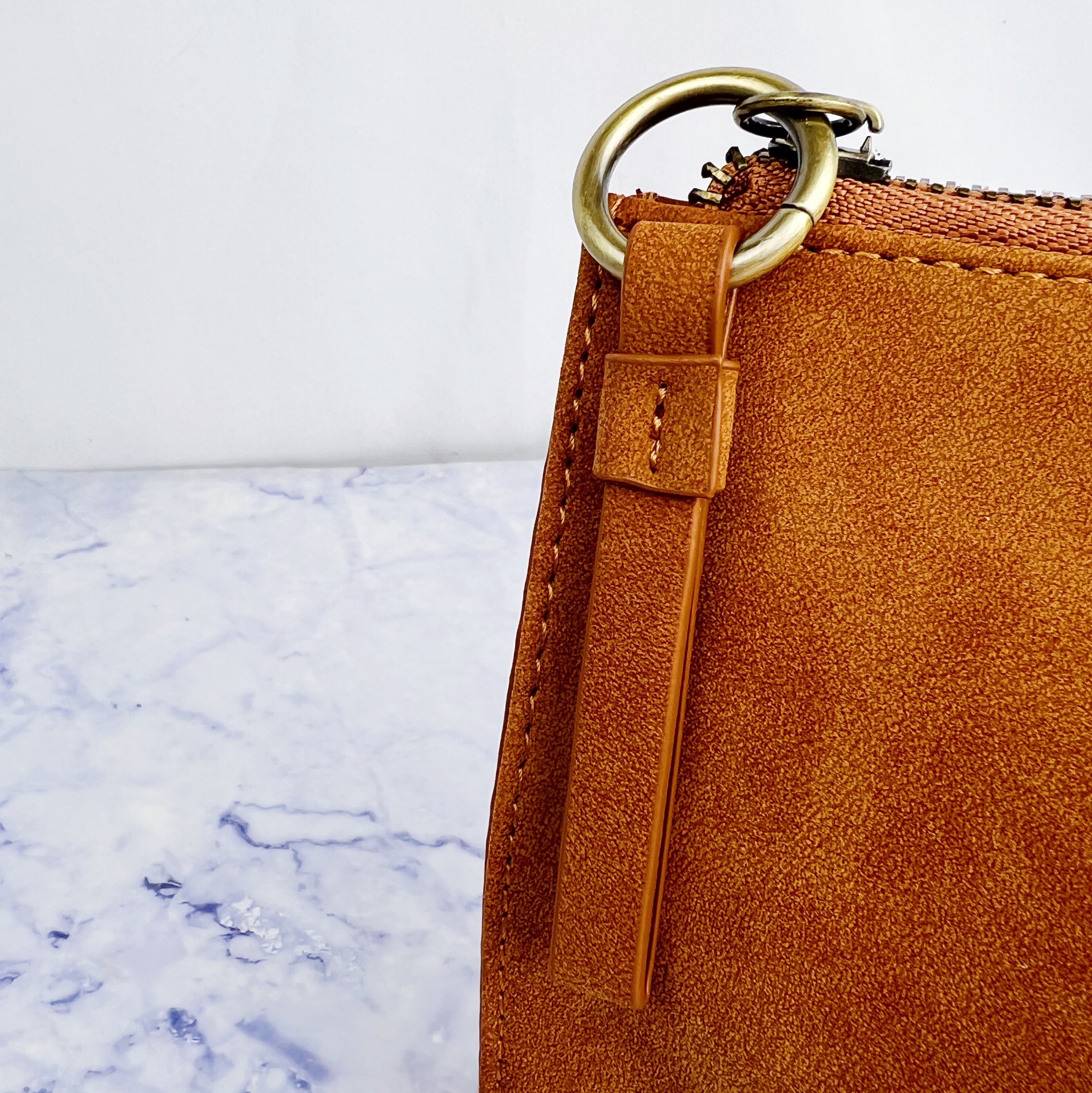 Toffee Faux Suede Convertible Wristlet & Wallet